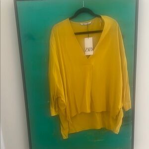 Zara Women's Yellow Top